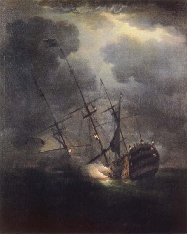 Monamy, Peter The Loss of H.M.S. Victory in a gale on 4 October 1744 china oil painting image